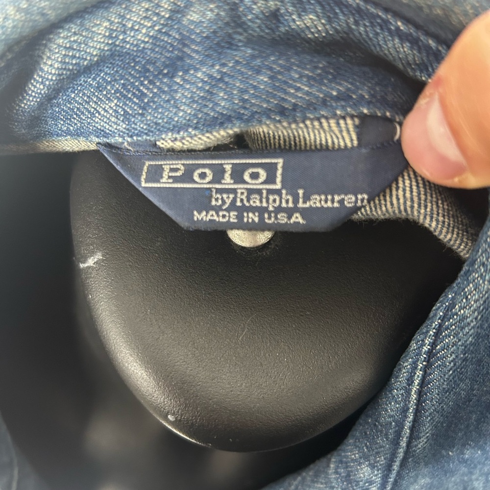 Men’s Ralph Lauren Blue Denim Bomber Jacket - Picture 6 of 6